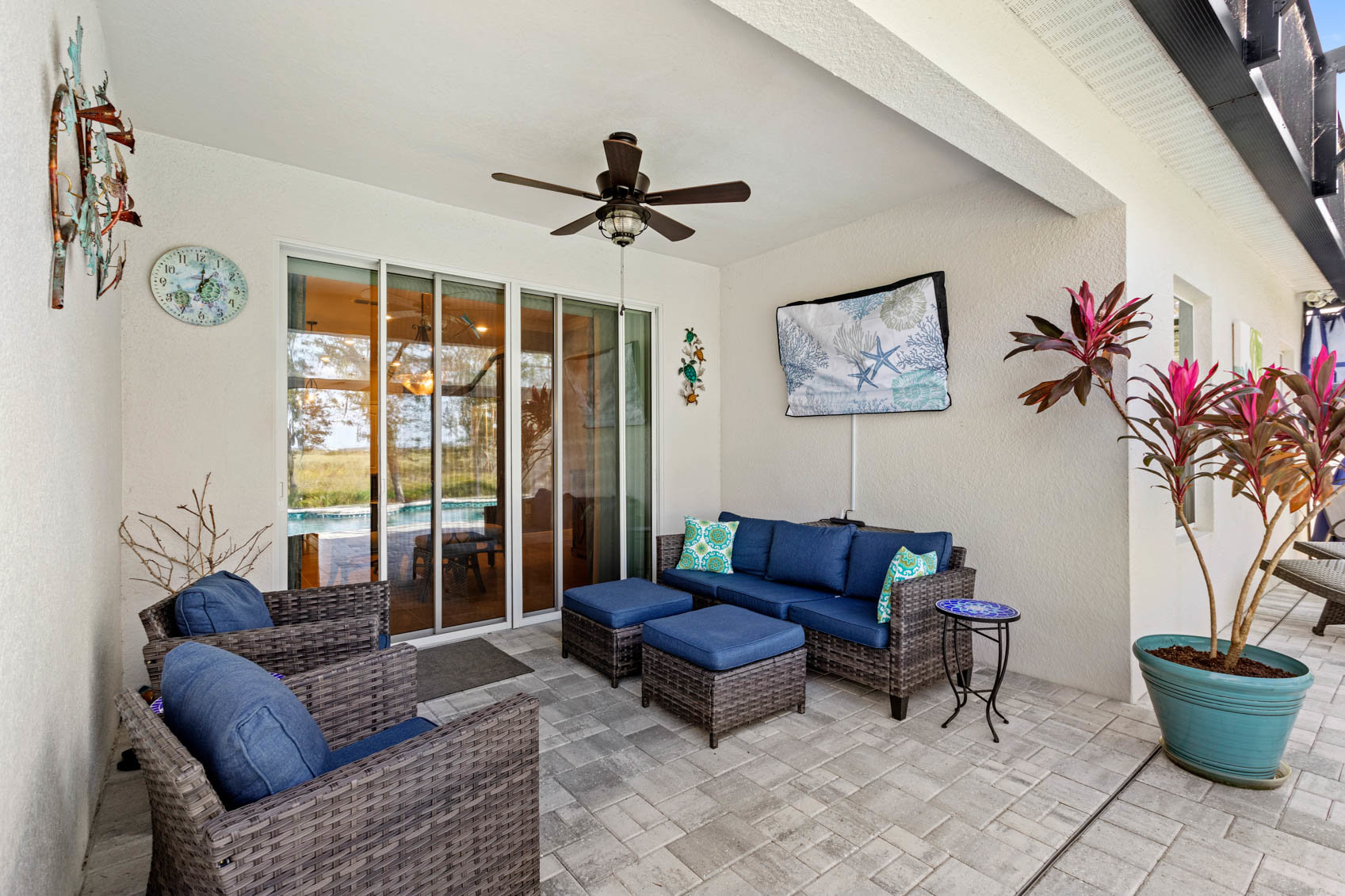 back patio with outdoor furniture